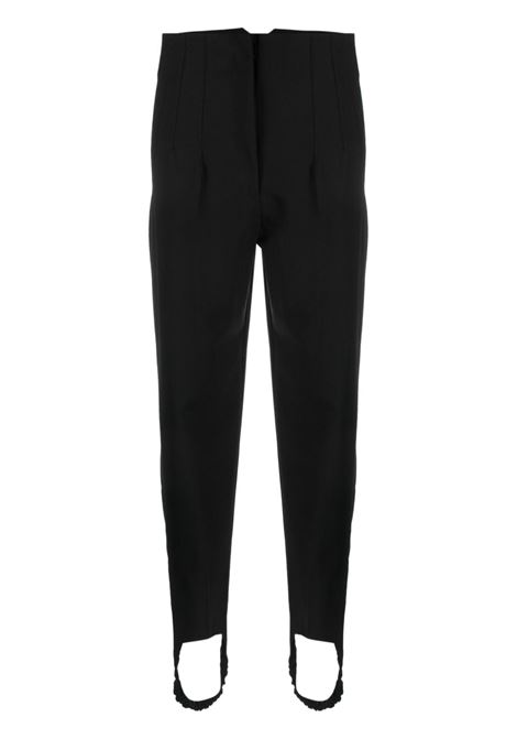 Black high-waisted trousers - women